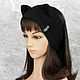 Order Headband with Cat ears knitted hair Black. Space Cat Knitting. Livemaster. . Bandage Фото №3