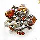 Сапфир. "Цветочный блюз" кольцо с оранжевым сапфиром. Кольца. DESIGNER JEWELRY 'JANNA'. Интернет-магазин Ярмарка Мастеров.  Фото №2