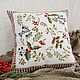 Pillowcase with hand embroidery 'Winter berries'. Pillow. d-gorochek. Online shopping on My Livemaster.  Фото №2