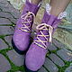 Сапожки из шерсти на платформе Лиловые. Полусапоги. Eco Shoes by Julia Pizar. Интернет-магазин Ярмарка Мастеров.  Фото №2