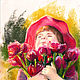 Счастье. Девочка и цветы. Иллюстрации и рисунки. Valeria Akulova ART. Интернет-магазин Ярмарка Мастеров.  Фото №2