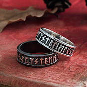 Украшения handmade. Livemaster - original item Ring with runes. The Circle Of Odin. Futhark runic circle. bronze silver.. Handmade.