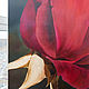 Картина красная роза с поталью "Великолепие" 100х80 см. Картины. Дизайнерские картины Елены Хухаревой. Ярмарка Мастеров.  Фото №6