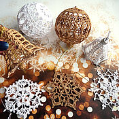 Сувениры и подарки handmade. Livemaster - original item A set of Christmas balls, bells and snowflakes knitted assorted. Handmade.