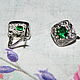 Earrings made of 925 sterling SILVER coated with rhodium, decorated with gorgeous emerald quartz color
