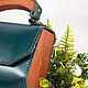 Amely-Green leather women's handbag, bag with wood. Classic Bag. Lemberg Leather. My Livemaster. Фото №4