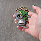 Order Frankenstein's monster brooch Zombie skull pin. MelancholiaCraft. Livemaster. . Brooches Фото №3