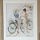 Order Embroidered picture "cyclist". Cross stitch and beads!. Livemaster. . Pictures Фото №3