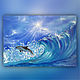 The author's picture. Towards happiness. Wave and Dolphin (seascape), Pictures, Moscow,  Фото №1