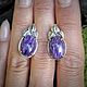 Серьги с натуральным чароитом в серебре. Серьги классические. JewelryStudioGem. Ярмарка Мастеров.  Фото №5