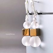 Украшения handmade. Livemaster - original item White gold rhinestone/hematite earrings beautiful casual. Handmade.