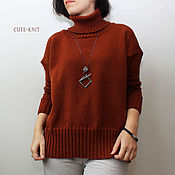 Одежда handmade. Livemaster - original item Sweaters: Women`s Short Terracotta sweater. Handmade.