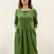 Минус 60!!!Длинное зелёное платье бохо из шерсти в пол. Платья. LADY SHRI (ОЛЬГА). Ярмарка Мастеров.  Фото №5