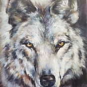 Картины и панно handmade. Livemaster - original item Wolf portrait Original oil paintings on canvas Wild animal fine art. Handmade.