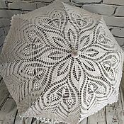 Аксессуары handmade. Livemaster - original item The umbrella from the sun is snow-white, with a cover. Handmade.