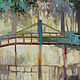 Painting 'Bridge across the river' oil on canvas 60h60 cm. Pictures. Kartiny Vestnikovoj Ekateriny. Ярмарка Мастеров.  Фото №5