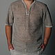 100% linen.Shirt .Open track.Long sleeve 500 RUB. Mens shirts. Exclusive linen jersey from Elena. My Livemaster. Фото №6