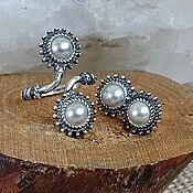 Украшения handmade. Livemaster - original item Jewelry Set pearl silver 925 GA0091. Handmade.