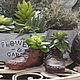 Zapatos De bebé Vintage suculentas figurillas. Figurines. Decor concrete Azov Garden. Ярмарка Мастеров.  Фото №6