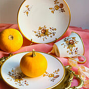 Посуда handmade. Livemaster - original item Vintage porcelain plates and milk jug Royal Tuscan England. Handmade.