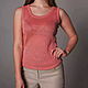 100% linen women's classic tank top. Tanks. Exclusive linen jersey from Elena. My Livemaster. Фото №5