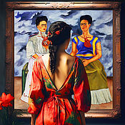 Картины и панно handmade. Livemaster - original item Frida Kahlo. Painting modern art Girl in the museum. Handmade.