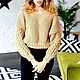 Women's sweater honeycomb oversize beige. Sweaters. imknitwear. Online shopping on My Livemaster.  Фото №2