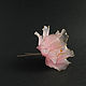 Шпилька нежно розовый пион из ювелирной смолы. Шпилька. Анастасия (glossyfleur). Ярмарка Мастеров.  Фото №5
