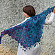 Order Summer openwork shawl scarf Blue gossamer. Джемпера, шапки, палантины от 'Azhurles'. Livemaster. . Shawls Фото №3
