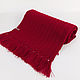 Knitted Unisex scarf with textured stripes and tassels Red-crimson. Scarves. Space Cat Knitting. My Livemaster. Фото №5