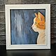 Red cat oil painting in a frame, Pictures, Moscow,  Фото №1