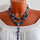  stylish decoration on the neck, bright blue necklace. Necklace. Treasures Of Aphrodite. My Livemaster. Фото №4