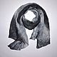 Scarf for women grey black long thin light pressed. Scarves. Silk scarves gift for Womans. My Livemaster. Фото №5
