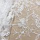 Вышивка в молочном цвете с 3D цветами ручной работы из органзы. Кружево. Любимые ткани (кружево, свадебные, вечерние ткани). Ярмарка Мастеров.  Фото №6