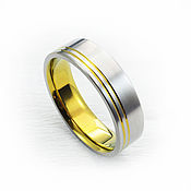 Украшения handmade. Livemaster - original item Titanium ring with gold anodizing. Handmade.