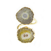 Украшения handmade. Livemaster - original item Yellow Quartz Ring, Yellow Quartz Ring, Two Stone Ring. Handmade.