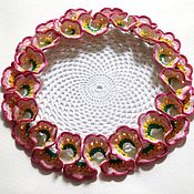 Для дома и интерьера handmade. Livemaster - original item Knitted napkin with volume flowers 