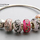 Order Pink temptation - set 5 lampwork Branzuletka beads - charms bracelet. Branzuletka (Branzuletka). Livemaster. . Jewelry Sets Фото №3