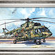 Авиация. Вертолет Ми-8. Иллюстрации и рисунки. alekspetruninart. Интернет-магазин Ярмарка Мастеров.  Фото №2
