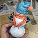 Игрушка на ёлку Снеговик с флажками и снегирем. Елочные игрушки. Светлана. Интернет-магазин Ярмарка Мастеров.  Фото №2