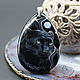 The talisman pendant 'Black Panther.Totem ' painting on stone, Pendants, Moscow,  Фото №1