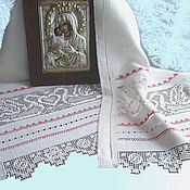 Свадебный салон handmade. Livemaster - original item Wedding towel Swans on the icon hand embroidery. Handmade.