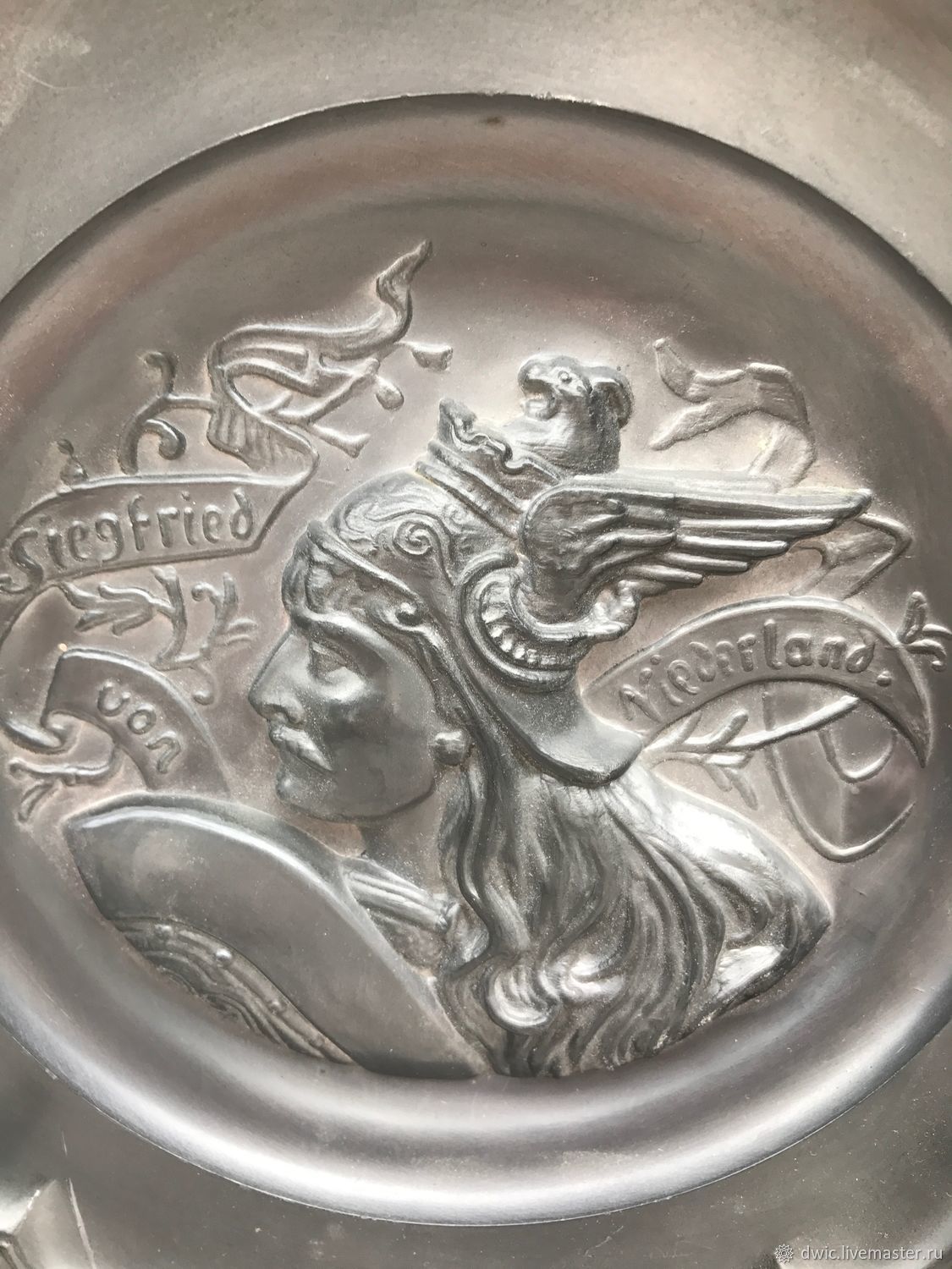 Pewter decorative wall plate "Siegfried" купить на Ярмарке Мастеров