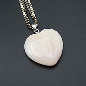 Украшения handmade. Livemaster - original item Mother of pearl white-pink heart 22h22 mm. Handmade.