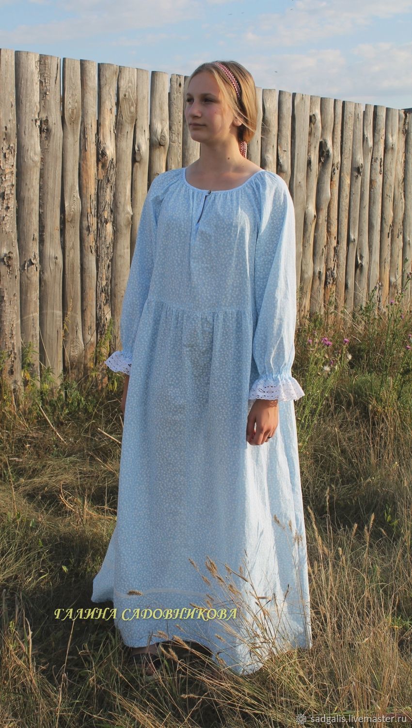 Рубаха народная женская.Длинная, Народные рубахи, Борское,  Фото №1