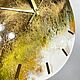 Часы из эпоксидной смолы коричневые зелёные золотые 30СМ. Часы классические. Часы из эпоксидной смолы, картины и пейзажи маслом (juliabaklanova) (juliabaklanova). Ярмарка Мастеров.  Фото №4