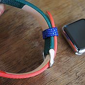 Украшения handmade. Livemaster - original item Stingray watch strap Green Orange watchband Leather watch strap. Handmade.