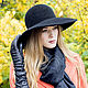 Wide-brimmed hat with a tight brim. black. Hats1. Exclusive HATS. LANA ANISIMOVA.. My Livemaster. Фото №4