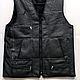 Leather men's vest made of sheepskin fur with a zipper, Mens vests, Nalchik,  Фото №1