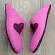 Pink felt Slippers with Hearts. Slippers. snezhana-snezhina (snezhanap). My Livemaster. Фото №4